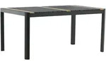 Gardenson Gartentisch, Schwarz, Holz, Metall, Teakholz, rechteckig, 90x75x150...