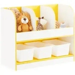 SoBuy Kinderregal, Wei&szlig;, Gold, Holzwerkstoff, 70x58x30 cm, Kinder- &...
