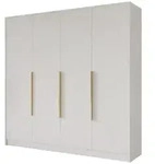 Altdecor Kleiderschrank, Wei&szlig;, Gold, Holzwerkstoff, 200x200x51 cm,...