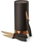 Echtwerk Messerblock, Schwarz, Bronze, Kunststoff, 4-teilig, 22 cm, ohne...