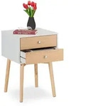 Relaxdays Nachttisch, Mehrfarbig, Holzwerkstoff, Holz, 40x60x40 cm, Schlafzimmer,