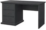 ebuy24 Schreibtisch,, Grau, Holzwerkstoff, 3 Schubladen, 62x74x130 cm, Arbeitszimmer,