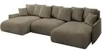 Altdecor Wohnlandschaft, Braun, Kunststoff, 6-Sitzer, U-Form, 317x72x177 cm,