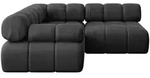 Altdecor Ecksofa, Schwarz, Textil, 4-Sitzer, L-Form, 190x190 cm, Wohnzimmer,...