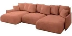 Altdecor Wohnlandschaft, Koralle, Kunststoff, 6-Sitzer, U-Form, 317x72x177 cm,