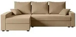 Altdecor Ecksofa, Ecru, Kunststoff, 4-Sitzer, 231x140 cm, Wohnzimmer, Sofas &