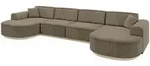 Altdecor Wohnlandschaft, Dunkelbraun, Textil, 6-Sitzer, U-Form, 388x83x171 cm,