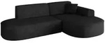 Altdecor Ecksofa, Schwarz, Kunststoff, 3-Sitzer, L-Form, 243x171 cm, Wohnzimmer,
