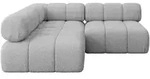Altdecor Ecksofa, Hellgrau, Textil, 4-Sitzer, L-Form, 190x190 cm, Wohnzimmer,...
