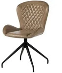 Massivmoebel24 Stuhl, Beige, Leder, Echtholz, 61x86x52 cm, Esszimmer, St&uuml;hle,