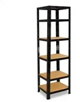 shelfplaza Schwerlastregal, Schwarz, Metall, Quadratisch, 45x200x45 cm, Freizeit,