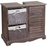 MCW Waschbeckenunterschrank, Braun, Holz, Paulownia, 65x60x31 cm, Badezimmer,