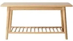 Mid.you Schuhbank Noble, Natur, Holz, Bambus, vollmassiv, 2-Sitzer, 90x45x35 cm,