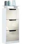 Vladon Schuhschrank, Creme, Holzwerkstoff, 46x128x23 cm, Garderobe,