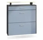 Vladon Schuhschrank, Pastellblau, Holzwerkstoff, 89x96x23 cm, Garderobe,