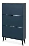 Furn.Design Schuhschrank, Blau, Schwarz, Holz, Nachbildung, Echtholz, Uni, rund,