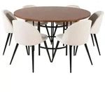 ebuy24 Tischgruppe, Beige, Holzwerkstoff, 6-Sitzer, 140x74x140 cm, Esszimmer,...