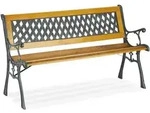 Relaxdays Gartenbank, Mehrfarbig, Metall, Holz, Kunststoff, 125x73x52 cm,