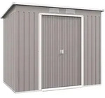 Outsunny Gartenhaus, Hellgrau, Metall, 130x172x213 cm, Aufbewahrung &...