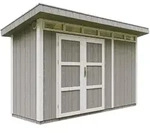 Timbela Holz-Gartenhaus, Grau, Holz, 412x239x161 cm, Aufbewahrung &...