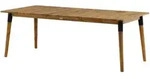 Gardenson Gartentisch, Hellbraun, Holz, Akazie, rechteckig, rund, 100x75x210 cm,