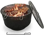 Relaxdays Feuerschale, Schwarz, Metall, 61x38x61 cm, Freizeit, Campingzubeh&ouml;r,