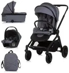 Chipolino Kombikinderwagen, Grau, Metall, 59x104x96 cm, unisex, Federung, Baby...