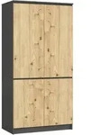 Akord Kleiderschrank, Grau, Eiche Artisan, Holzwerkstoff, Nachbildung, Holz...