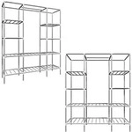 eyepower Xxl-Metall-Kleiderschrank, Grau, Metall, 44.5x178x148 cm, Schlafzimmer,