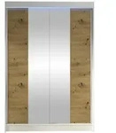 Mirjan24 Schwebet&uuml;renschrank, Wei&szlig;, Eiche Artisan, Holzwerkstoff, 5 F&auml;cher,