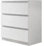 Mirjan24 Kommode, Wei&szlig;, Holzwerkstoff, 3 Schubladen, 70x77x40 cm, Wohnzimmer,