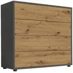 Mid.you Kommode Mailand Typ 3, Anthrazit, Eiche Artisan, Kunststoff, 4...