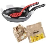 Pfannen-Set, Grau, Metall, Kochen, Pfannen