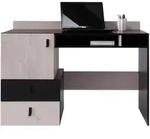Mirjan24 Schreibtisch, Eiche, Schwarz, Holzwerkstoff, 2 Schubladen, 125x86x55...