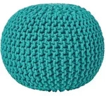 Homescapes Strick-Pouf, Gr&uuml;n, Textil, Uni, Rund, 40x35x40 cm, Wohnzimmer,...