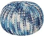 Beliani Pouf, Wei&szlig;, Textil, 1-Sitzer, Rund, 50x35x50 cm, Wohnzimmer, Hocker,...