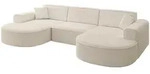 Altdecor Wohnlandschaft, Beige, Kunststoff, 4-Sitzer, U-Form, 303x79x171 cm,