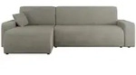 Mirjan24 Ecksofa, Hellgrau, Kunststoff, 4-Sitzer, L-Form, 244x145 cm,...
