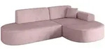 Altdecor Ecksofa, Rosa, Kunststoff, 3-Sitzer, L-Form, Ottomane rechts, 234x163...