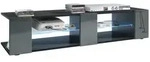 Vladon Lowboard, Grau, Holzwerkstoff, 135x30x39 cm, Wohnzimmer, Wohnw&auml;nde,