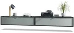 Vladon Lowboard, Graphit, Holzwerkstoff, 120x29x37 cm, Wohnzimmer, Wohnw&auml;nde,