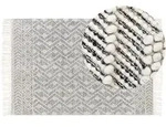 Beliani Kurzflor-Teppich, Schwarz, Textil, Grafikmuster, Rechteckig, 160x230 cm,