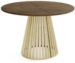 WFL Group Esstisch, Alteiche, Metall, 8-Sitzer, Rund,Rund, 176x76x100 cm,...
