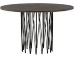 Livetastic Esstisch, Schwarz, Dunkelbraun, Metall, Holzwerkstoff, furniert, Uni,