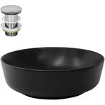 Ml-Design Waschbecken, Schwarz, Keramik, 41.5x13.5x41.5 cm, Badezimmer,...