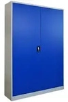 Proregal Fl&uuml;gelt&uuml;renschrank, Blau, Grau, Metall, 4 F&auml;cher, Rechteckig, 120x180x40