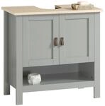SoBuy Waschbeckenunterschrank,, Grau, Holzwerkstoff, 60x60x30 cm, Badezimmer,
