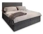 Masseno Boxbett, Grau, Holz, 160x200 cm, Schlafzimmer, Betten, Boxspringbetten