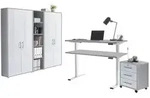 Mid.you B&uuml;ro Office eDition, Grau, Wei&szlig; Hochglanz, Metall, Holzwerkstoff, 4,8