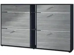 Vladon Schuhschrank, Anthrazit, Holzwerkstoff, 155.5x95x28 cm, Garderobe,